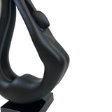 Yoga Black Sculpture - Wood Base - Home Decor