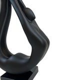 Yoga Black Sculpture - White Base - Home Decor