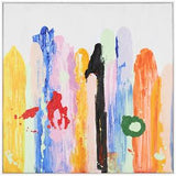Canvas Art - Multi Colored Abstract Paint Stroke Wall Art Decor