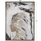 Canvas Art - Brown Abstract Women's Profile Framed Wall Art Decor