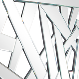 Silver Glass Abstract Wall Mirror -  47" X 1" X 32"