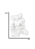 19" Resin White Romance Sculpture - Home Decor