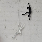 Matte Black & White Wall Sculpture Couple - Home Decor