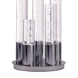 Acrylic Cylinder Dimmable Table Lamp, 5 Light Chrome