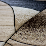 Modern Black and Beige Abstract Rug