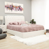 White Queen Platform Furniture Bed