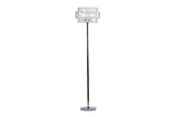 Acrylic Glass Floor Lamp - Chrome Metal 62"