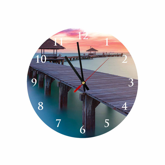 Beach Bridge Round/Square Acrylic Wall Clock