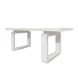 Rectangular Dining Table MDF White High Gloss Top and Leg