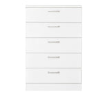 White Lacquer Chest with 5 Drawers