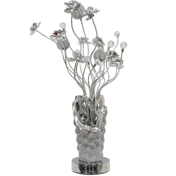 Flowers Table Lamp - Lighting - Metal and Glass 28 inch