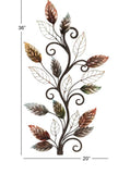 Copy of Metal Art - Multi Colored Traditional Leaves Wall Decor - 1" x 20" x 36"