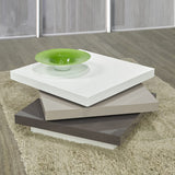 Swivel Coffee Table in White and Grey High Gloss