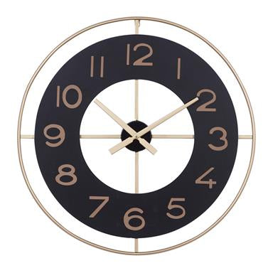 Large Round Black and Gold Wall Clock