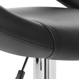 Black Faux Leather Swivel Seat Adjustable Barstool Set of 2
