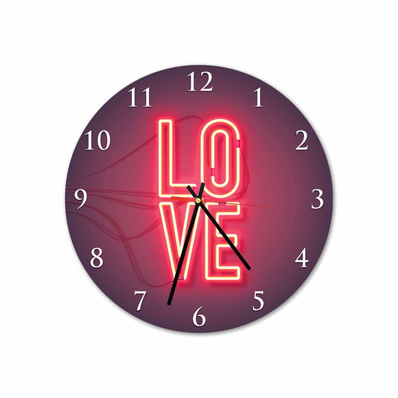 Love Neon Round Acrylic Wall Clock