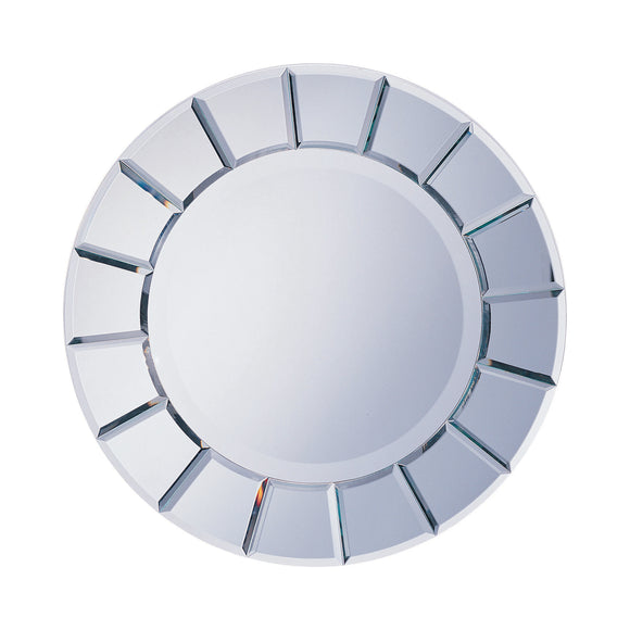 Silver Round Sun-Shaped Mirror 30 inch Diameter