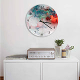 Blue-Red Clouds Abstract Round Acrylic Wall Clock