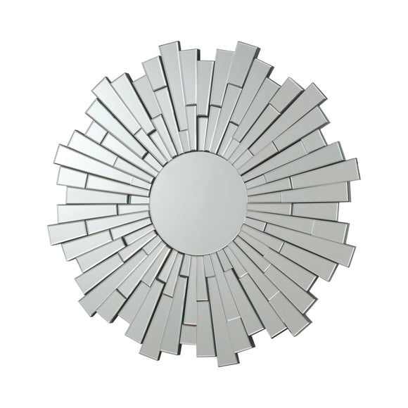 Silver Sunburst Circular Mirror 40 inch Diameter