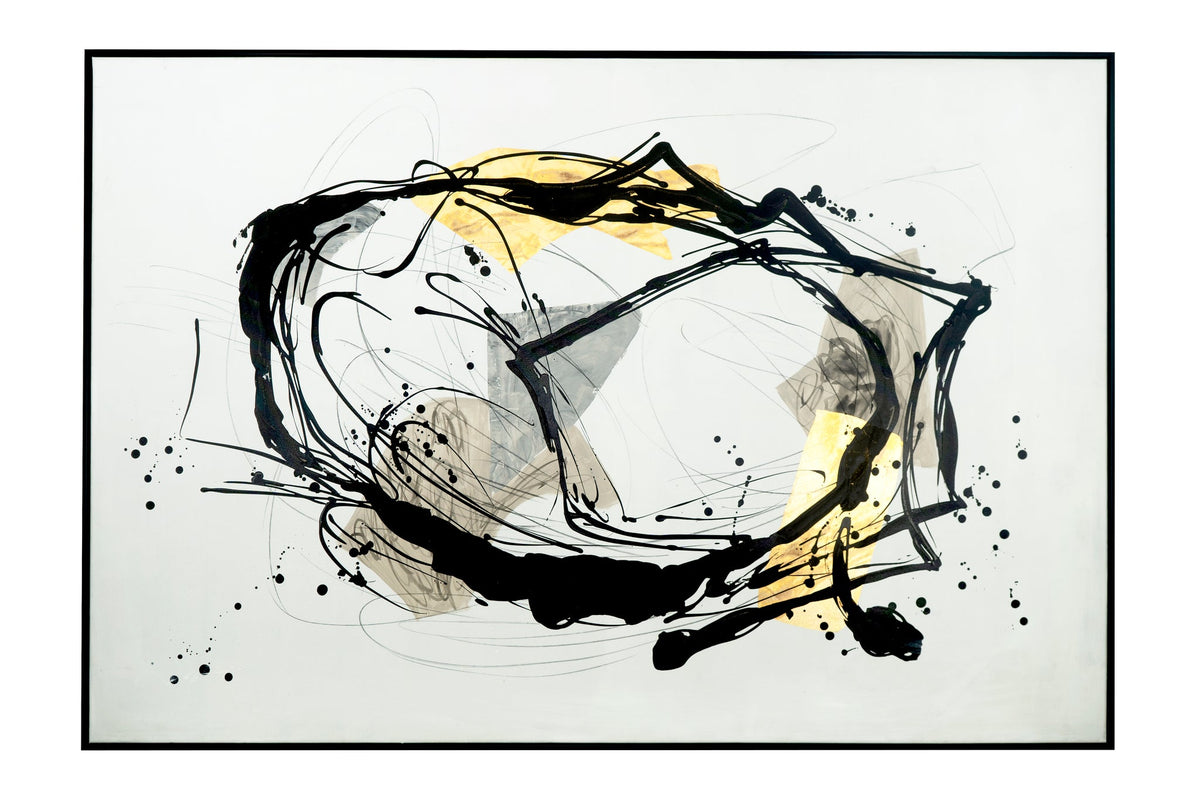 Shop Canvas Art Black/White/Gold Abstract Wall Art Decor Galeria