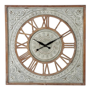 Brown Metal Farmhouse Vintage Wall Clock - 36