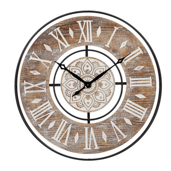 Brown Metal Farmhouse Vintage Wall Clock - 34