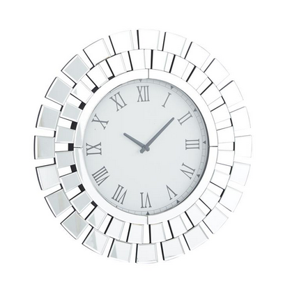 Silver Wood Glam Abstract Wall Clock, 2