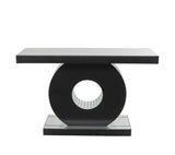 Console Table - Silver Wood Mirrored Crystal