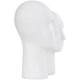 White Polystone People Head Sculpture with Speckled Detailing - 12" X 9" X 17"