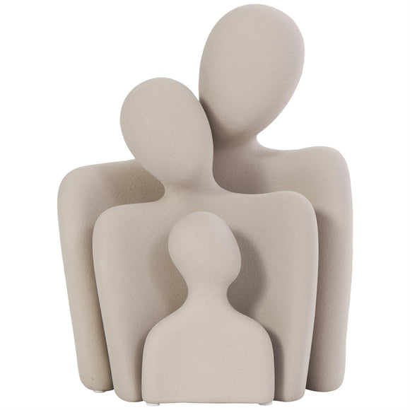 Cream Ceramic People Nesting Family Sculpture - Set of 3 - 10