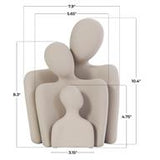 Cream Ceramic People Nesting Family Sculpture - Set of 3 - 10"x 8"x 5"H