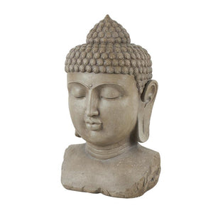 Brown Resin Buddha Large Speckled Sculpture with Textured Base - 23" X 22" X 43"