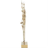 Gold Metal Tree Metallic Sculpture with White Leaves - 23" X 3" X 24"