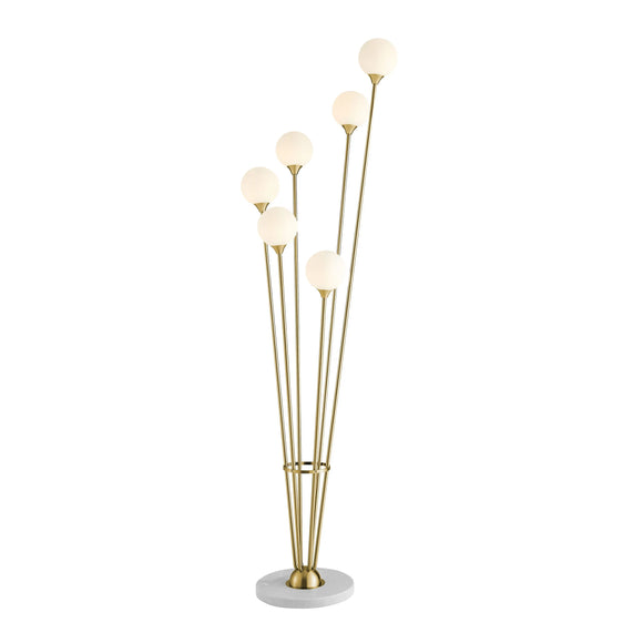 Anechdoche 6 Lights Gold and White Floor Lamp