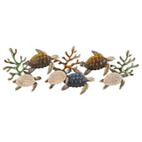 Bronze Metal Turtle Hammered Wall Decor with Wood Accents - 49" X 2" X 18"