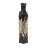 Black Capiz Shell Handmade Vase with Gold Ombre Design 34" - Home Decor