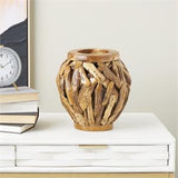 Brown Wood Handmade Live Edge Tree Branch Pot Vase