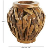 Brown Wood Handmade Live Edge Tree Branch Pot Vase