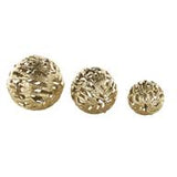 Gold Aluminum Metal Abstract Metallic Cutout Orbs & Vase Filler Set of 3