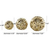 Gold Aluminum Metal Abstract Metallic Cutout Orbs & Vase Filler Set of 3