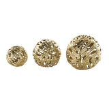 Gold Aluminum Metal Abstract Metallic Cutout Orbs & Vase Filler Set of 3