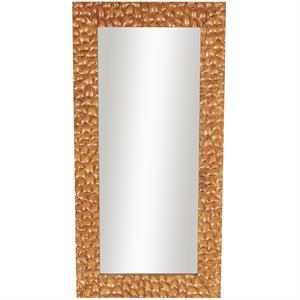 Brown Wood Texture Concave Honey Comb Floor Mirror