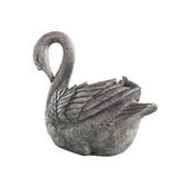 Gray Magnesium Oxide Swan Textured Planter with Patine Accents