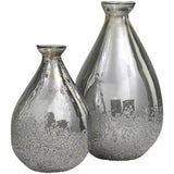 Gray Glass Texture Teardrop Vase Set Of 2