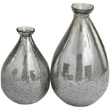 Gray Glass Texture Teardrop Vase Set Of 2