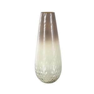 Brown Glass Ombre Vase with Spotted Concaved Details and Speckled Accents