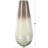 Brown Glass Ombre Vase with Spotted Concaved Details and Speckled Accents