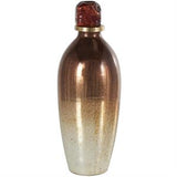 Copper Glass Speckled Ombre Decorative Jars with Textured Top Knob and Gold and Beige Accents