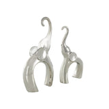 Modern Silver Elephant Sculptures – Set of 2 | Luxury Home Decor