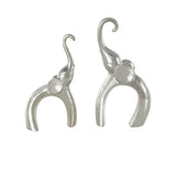 Modern Silver Elephant Sculptures – Set of 2 | Luxury Home Decor